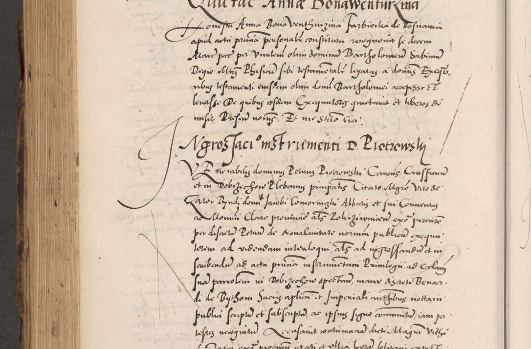 Zdjęcie nr 974 dla obiektu archiwalnego: Acta actorum causarum, sentenciarum diffinitivarum quam interloquutiorum, decretorum, obligationum, quietationum et constitutionum procuratorum coram reverndo domino Petri Porembski preposito Ossviencimensi, canonico et officiali Cracoviensi generali ad annum Dimini 1556, inditione quatuor decima, pontificatus sanctissimi in Christo patris domini Pauli divina providencia pape IIII anno ispius.