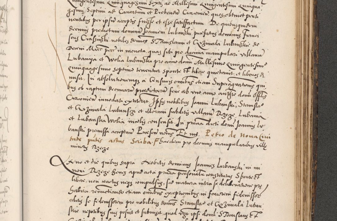 Zdjęcie nr 973 dla obiektu archiwalnego: Acta actorum causarum, sentenciarum diffinitivarum quam interloquutiorum, decretorum, obligationum, quietationum et constitutionum procuratorum coram reverndo domino Petri Porembski preposito Ossviencimensi, canonico et officiali Cracoviensi generali ad annum Dimini 1556, inditione quatuor decima, pontificatus sanctissimi in Christo patris domini Pauli divina providencia pape IIII anno ispius.