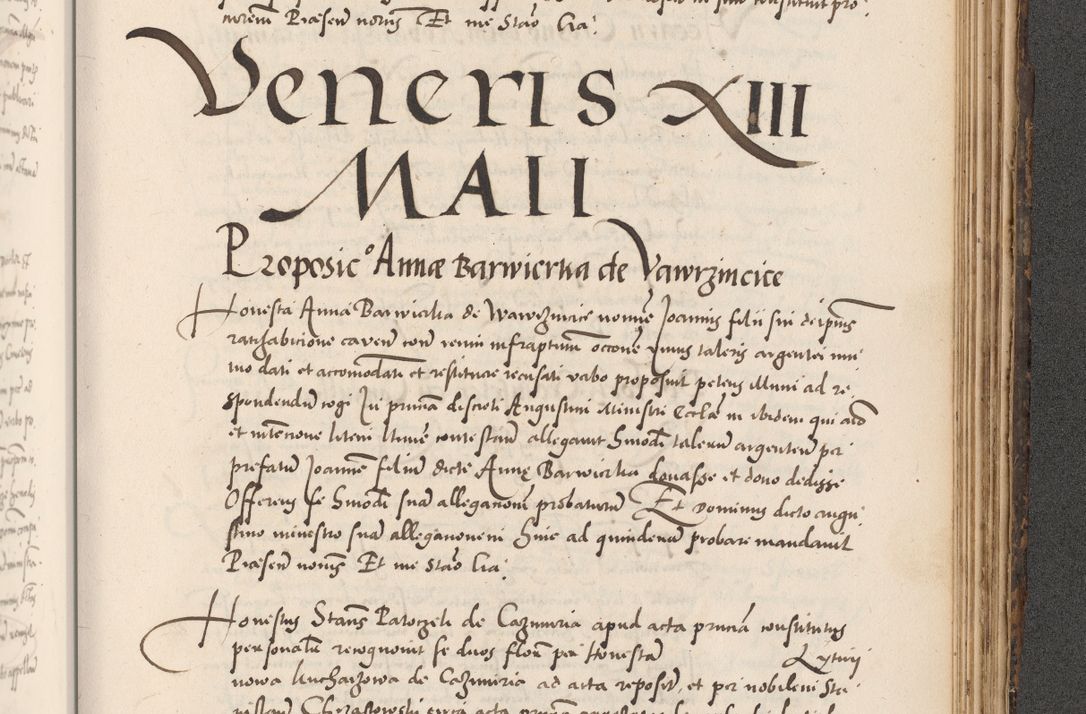 Zdjęcie nr 971 dla obiektu archiwalnego: Acta actorum causarum, sentenciarum diffinitivarum quam interloquutiorum, decretorum, obligationum, quietationum et constitutionum procuratorum coram reverndo domino Petri Porembski preposito Ossviencimensi, canonico et officiali Cracoviensi generali ad annum Dimini 1556, inditione quatuor decima, pontificatus sanctissimi in Christo patris domini Pauli divina providencia pape IIII anno ispius.