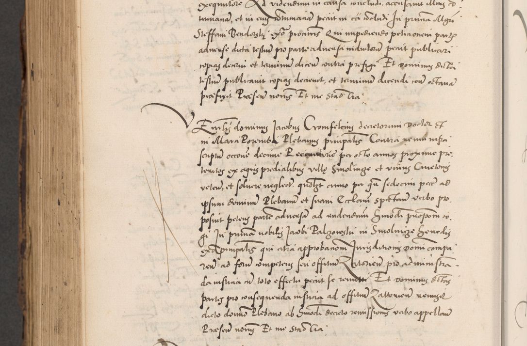 Zdjęcie nr 970 dla obiektu archiwalnego: Acta actorum causarum, sentenciarum diffinitivarum quam interloquutiorum, decretorum, obligationum, quietationum et constitutionum procuratorum coram reverndo domino Petri Porembski preposito Ossviencimensi, canonico et officiali Cracoviensi generali ad annum Dimini 1556, inditione quatuor decima, pontificatus sanctissimi in Christo patris domini Pauli divina providencia pape IIII anno ispius.