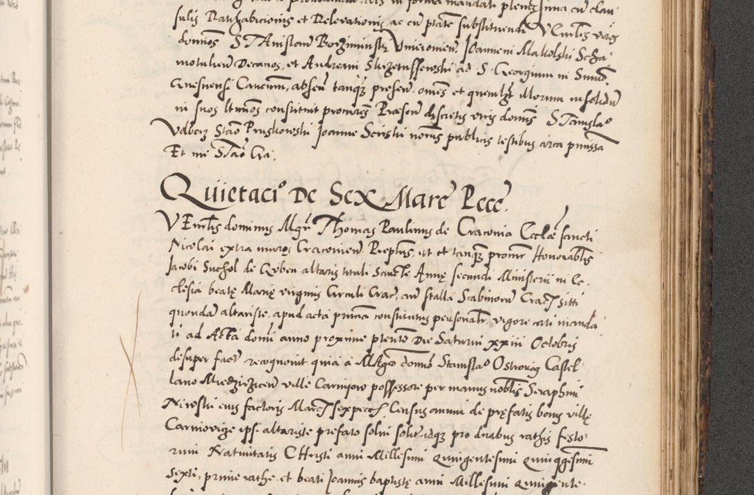 Zdjęcie nr 969 dla obiektu archiwalnego: Acta actorum causarum, sentenciarum diffinitivarum quam interloquutiorum, decretorum, obligationum, quietationum et constitutionum procuratorum coram reverndo domino Petri Porembski preposito Ossviencimensi, canonico et officiali Cracoviensi generali ad annum Dimini 1556, inditione quatuor decima, pontificatus sanctissimi in Christo patris domini Pauli divina providencia pape IIII anno ispius.