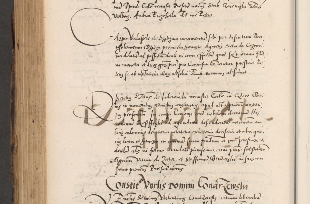 Zdjęcie nr 968 dla obiektu archiwalnego: Acta actorum causarum, sentenciarum diffinitivarum quam interloquutiorum, decretorum, obligationum, quietationum et constitutionum procuratorum coram reverndo domino Petri Porembski preposito Ossviencimensi, canonico et officiali Cracoviensi generali ad annum Dimini 1556, inditione quatuor decima, pontificatus sanctissimi in Christo patris domini Pauli divina providencia pape IIII anno ispius.