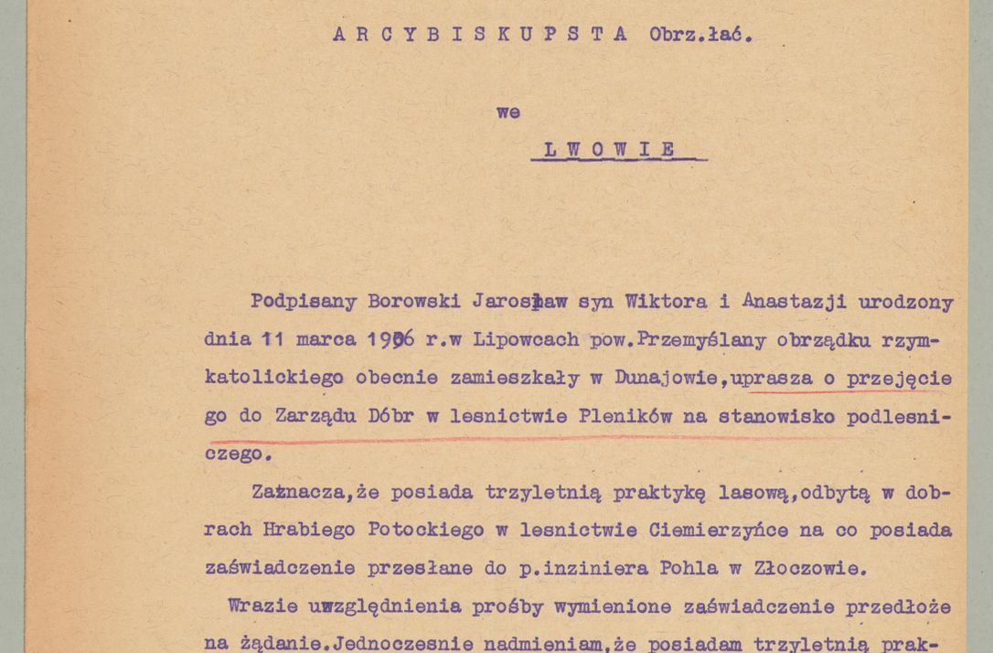 Zdjęcie nr 289 dla obiektu archiwalnego: Korespondencja do Głównego Zarządu Dóbr Arcybiskupich za lata 1921-1938