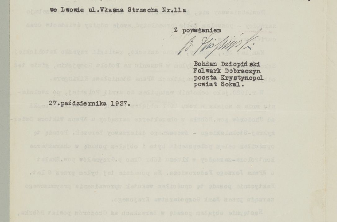 Zdjęcie nr 200 dla obiektu archiwalnego: Korespondencja do Głównego Zarządu Dóbr Arcybiskupich za lata 1921-1938