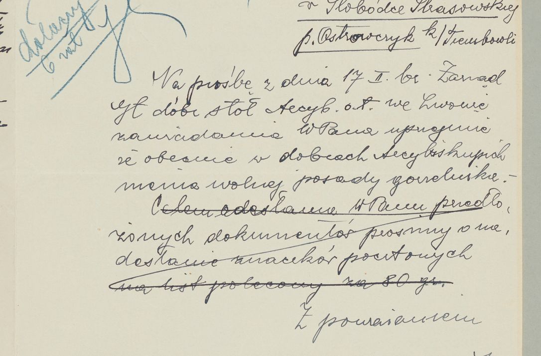 Zdjęcie nr 121 dla obiektu archiwalnego: Korespondencja do Głównego Zarządu Dóbr Arcybiskupich za lata 1921-1938