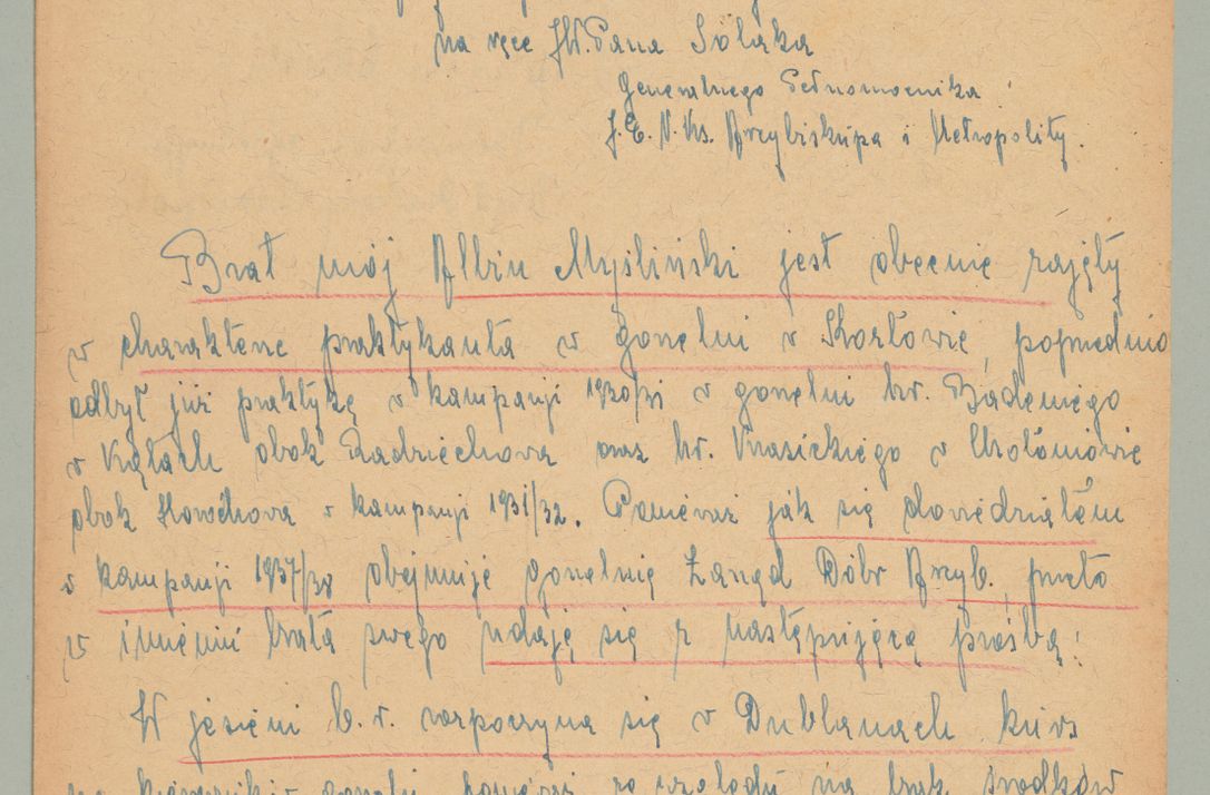Zdjęcie nr 111 dla obiektu archiwalnego: Korespondencja do Głównego Zarządu Dóbr Arcybiskupich za lata 1921-1938