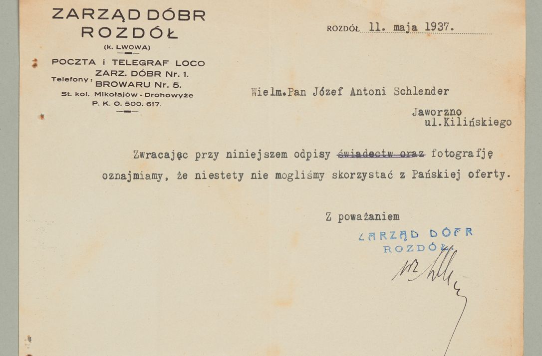 Zdjęcie nr 95 dla obiektu archiwalnego: Korespondencja do Głównego Zarządu Dóbr Arcybiskupich za lata 1921-1938