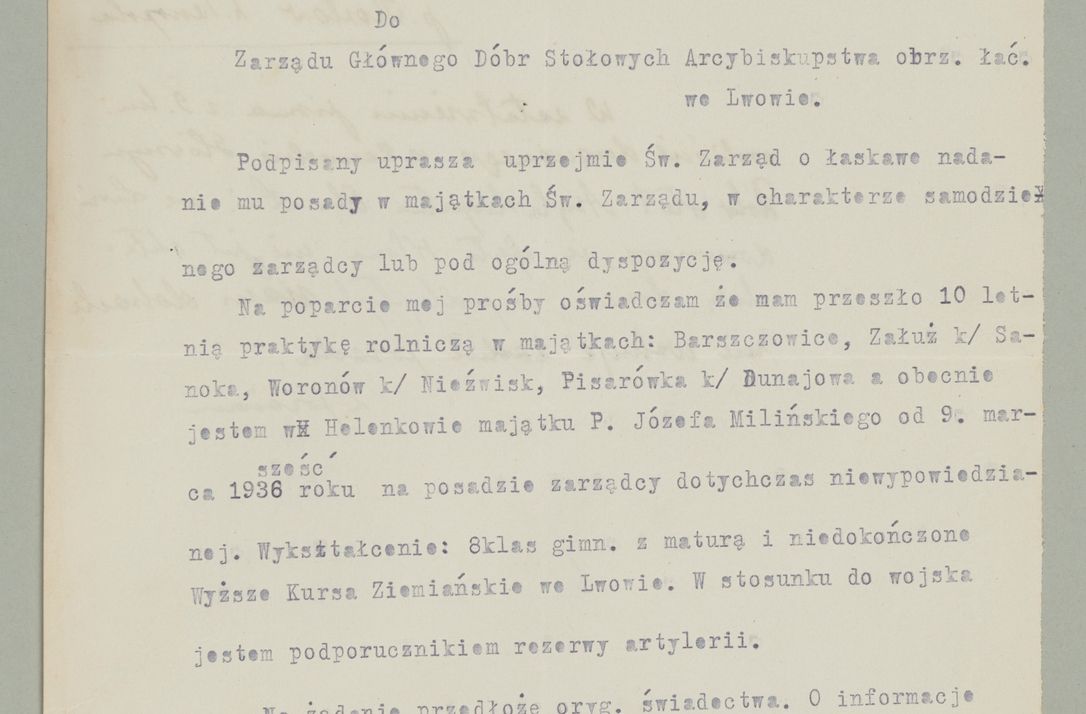 Zdjęcie nr 46 dla obiektu archiwalnego: Korespondencja do Głównego Zarządu Dóbr Arcybiskupich za lata 1921-1938