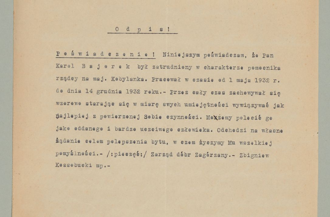 Zdjęcie nr 28 dla obiektu archiwalnego: Korespondencja do Głównego Zarządu Dóbr Arcybiskupich za lata 1921-1938