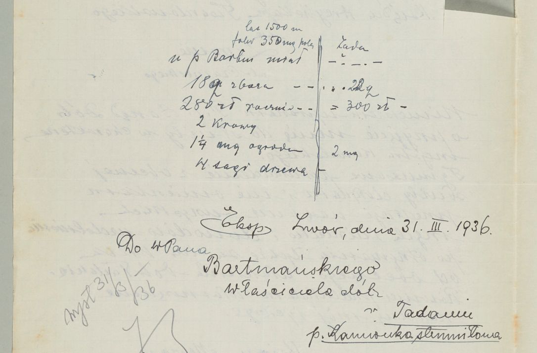 Zdjęcie nr 658 dla obiektu archiwalnego: Korespondencja do Głównego Zarządu Dóbr Arcybiskupich za lata 1921-1938