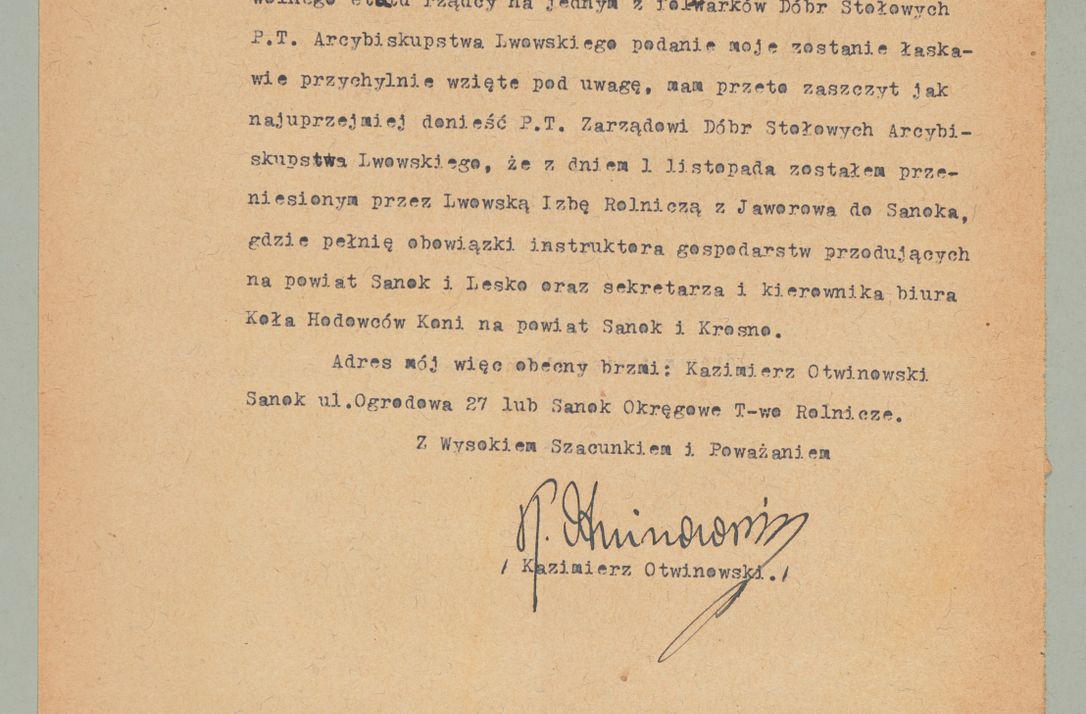Zdjęcie nr 503 dla obiektu archiwalnego: Korespondencja do Głównego Zarządu Dóbr Arcybiskupich za lata 1921-1938