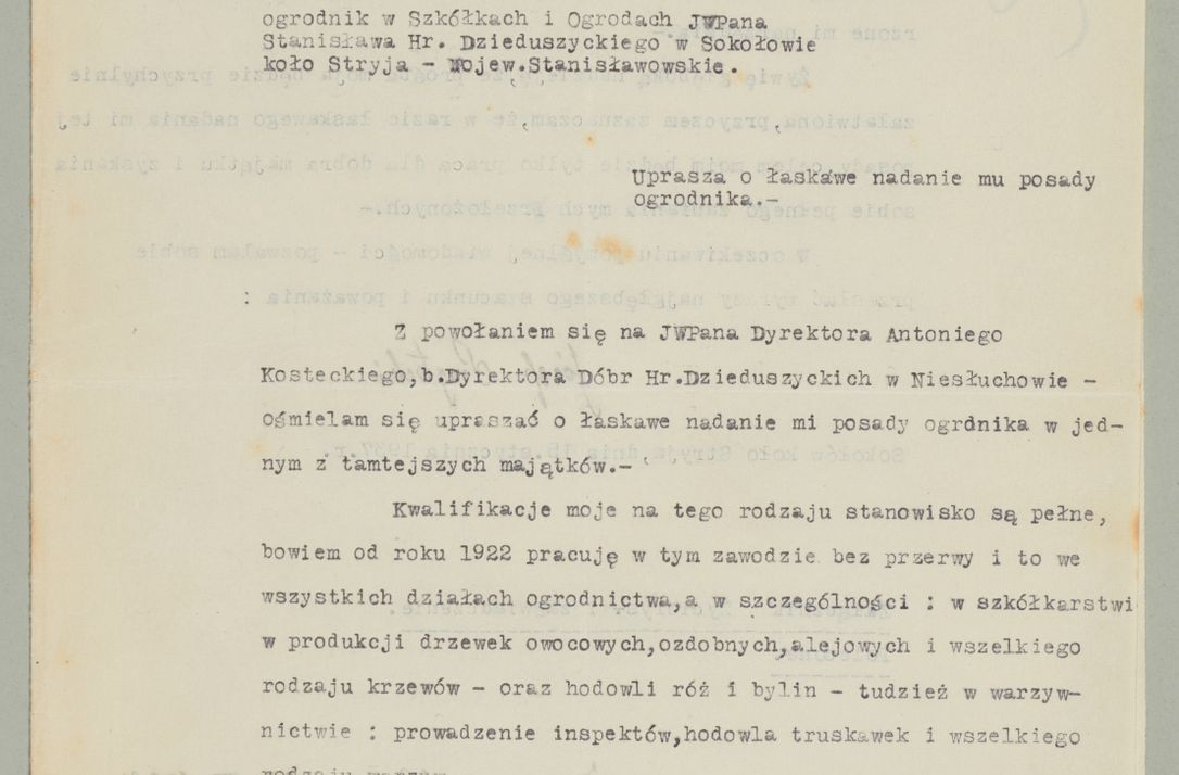 Zdjęcie nr 411 dla obiektu archiwalnego: Korespondencja do Głównego Zarządu Dóbr Arcybiskupich za lata 1921-1938