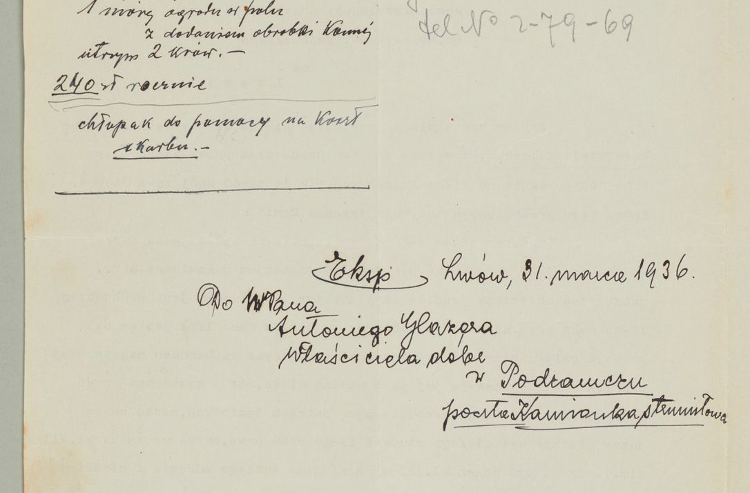 Zdjęcie nr 404 dla obiektu archiwalnego: Korespondencja do Głównego Zarządu Dóbr Arcybiskupich za lata 1921-1938