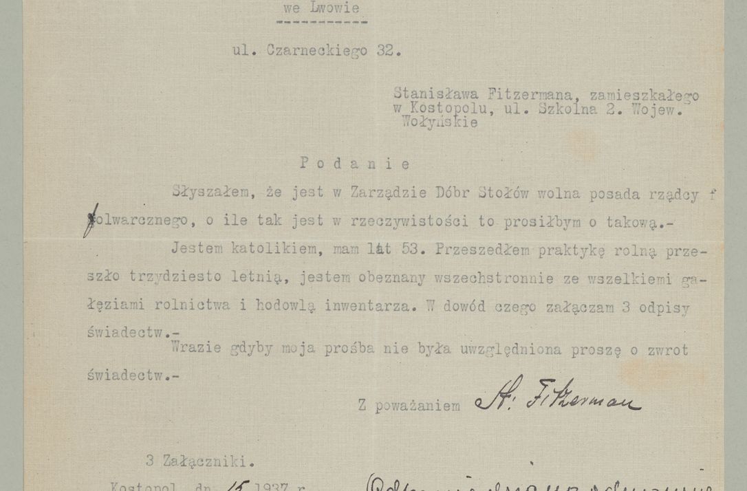 Zdjęcie nr 399 dla obiektu archiwalnego: Korespondencja do Głównego Zarządu Dóbr Arcybiskupich za lata 1921-1938