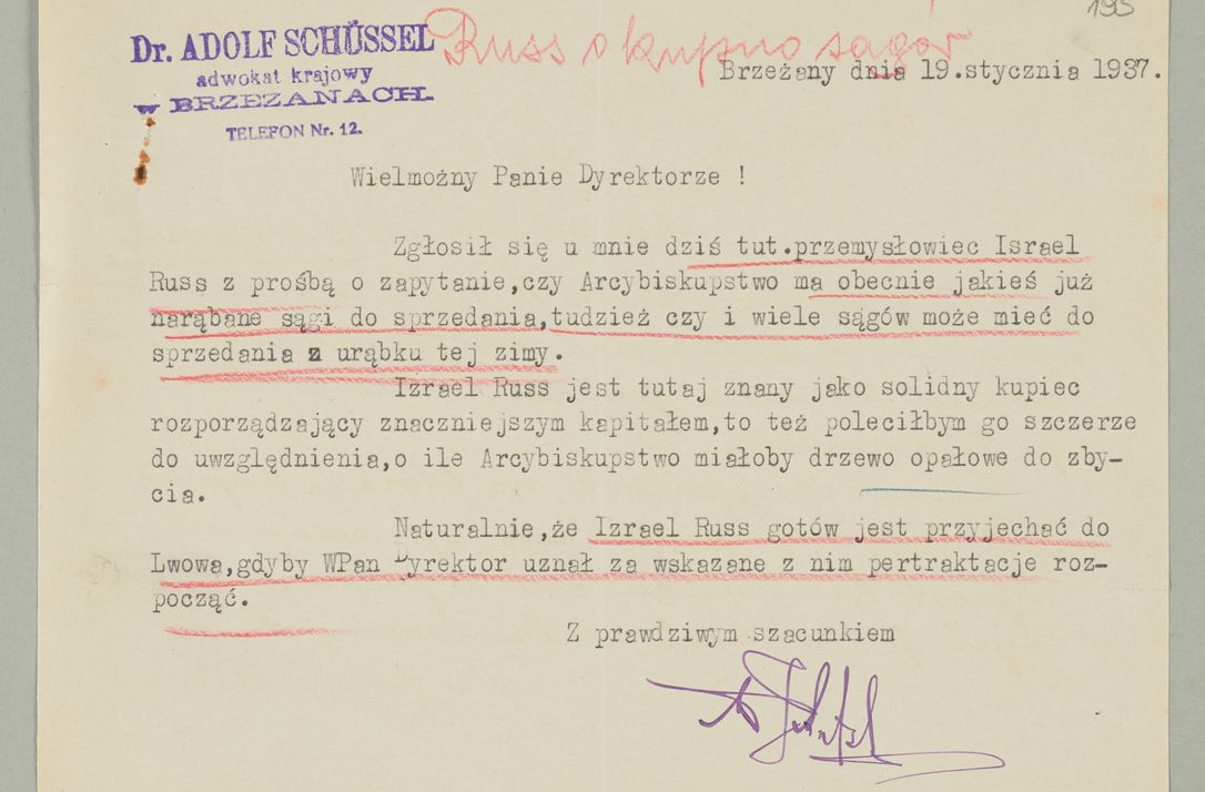 Zdjęcie nr 385 dla obiektu archiwalnego: Korespondencja do Głównego Zarządu Dóbr Arcybiskupich za lata 1921-1938