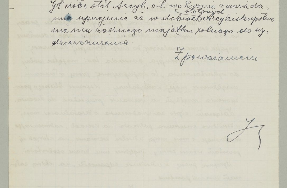 Zdjęcie nr 360 dla obiektu archiwalnego: Korespondencja do Głównego Zarządu Dóbr Arcybiskupich za lata 1921-1938