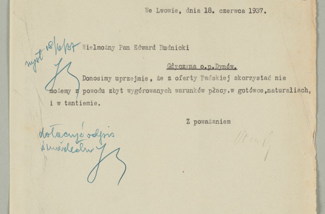 Zdjęcie nr 351 dla obiektu archiwalnego: Korespondencja do Głównego Zarządu Dóbr Arcybiskupich za lata 1921-1938
