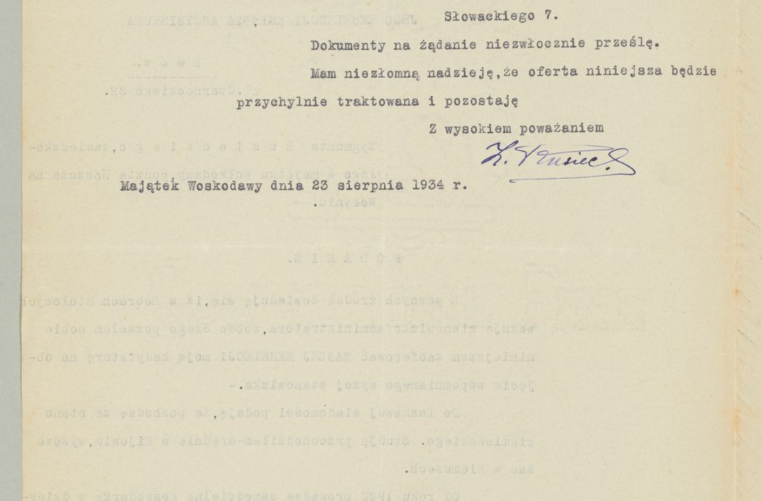 Zdjęcie nr 925 dla obiektu archiwalnego: Korespondencja do Głównego Zarządu Dóbr Arcybiskupich za lata 1921-1938