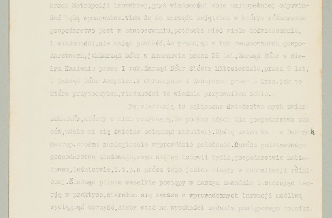 Zdjęcie nr 887 dla obiektu archiwalnego: Korespondencja do Głównego Zarządu Dóbr Arcybiskupich za lata 1921-1938