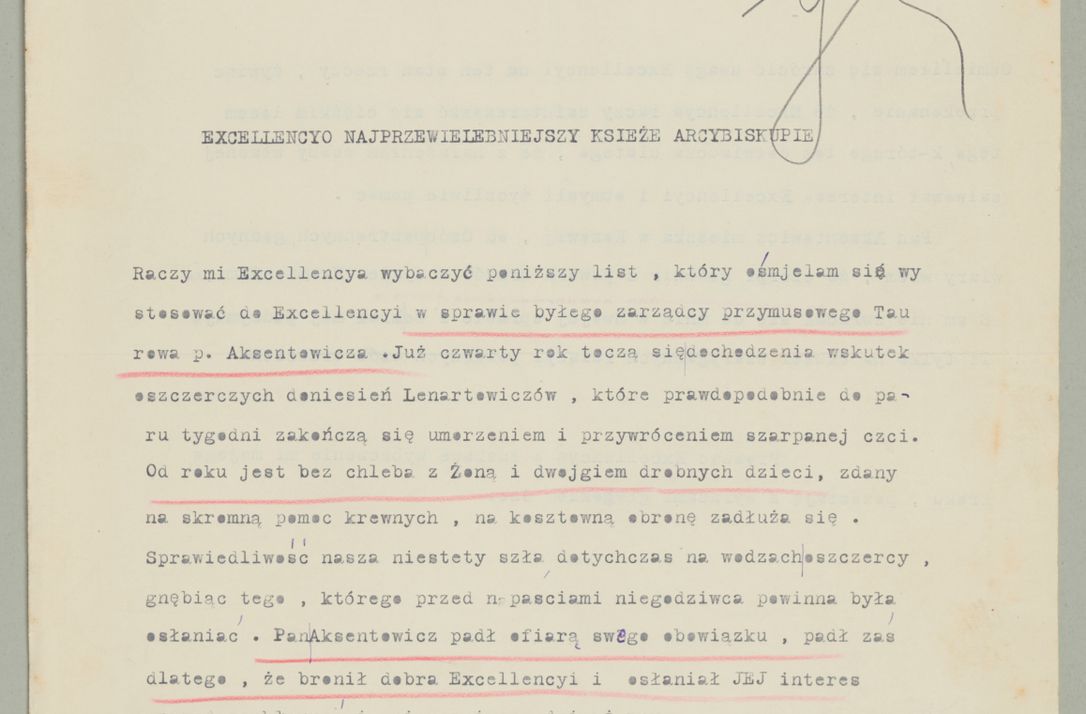 Zdjęcie nr 876 dla obiektu archiwalnego: Korespondencja do Głównego Zarządu Dóbr Arcybiskupich za lata 1921-1938