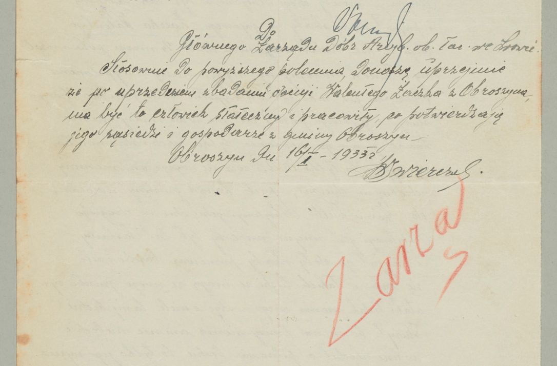 Zdjęcie nr 837 dla obiektu archiwalnego: Korespondencja do Głównego Zarządu Dóbr Arcybiskupich za lata 1921-1938