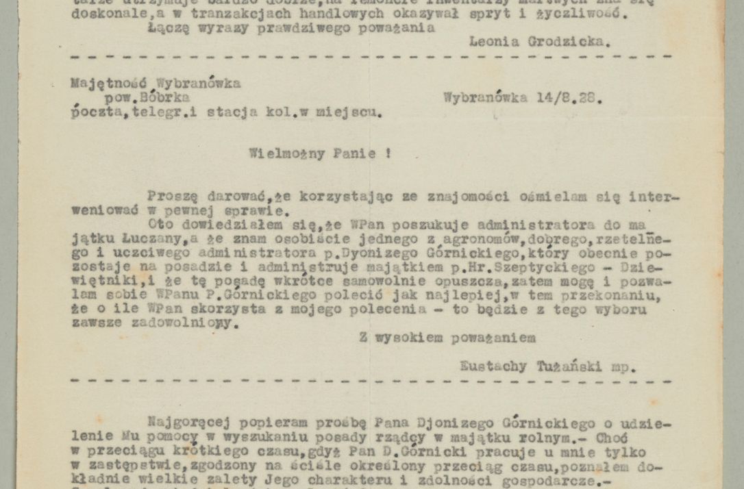 Zdjęcie nr 812 dla obiektu archiwalnego: Korespondencja do Głównego Zarządu Dóbr Arcybiskupich za lata 1921-1938
