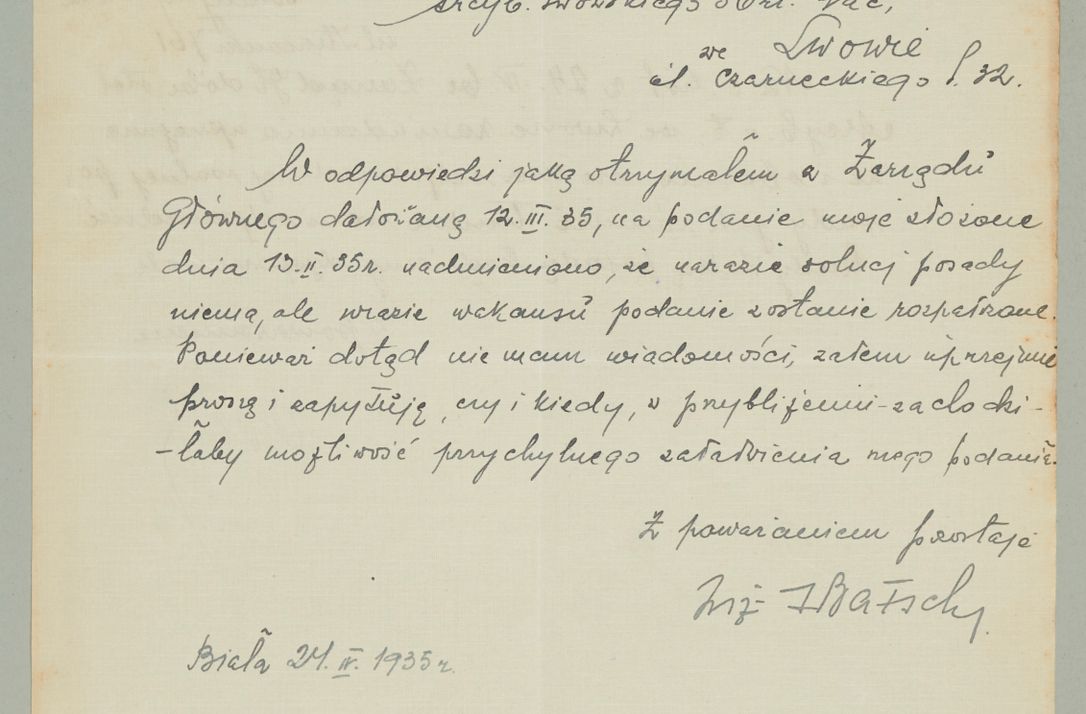 Zdjęcie nr 778 dla obiektu archiwalnego: Korespondencja do Głównego Zarządu Dóbr Arcybiskupich za lata 1921-1938