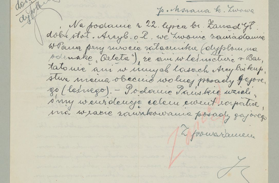 Zdjęcie nr 755 dla obiektu archiwalnego: Korespondencja do Głównego Zarządu Dóbr Arcybiskupich za lata 1921-1938