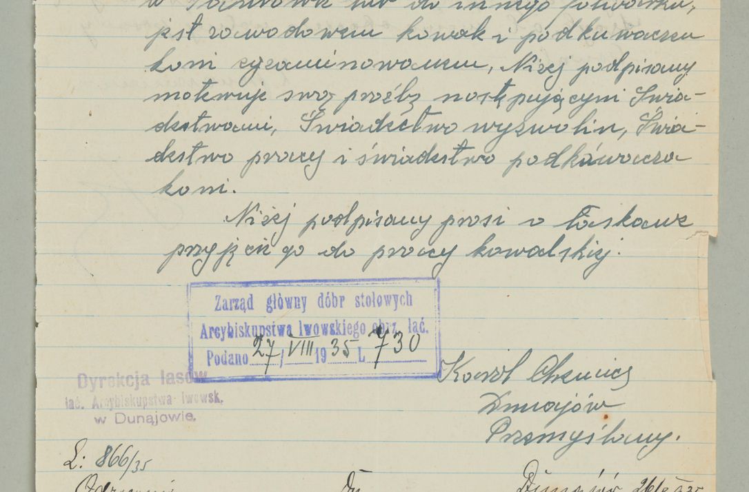 Zdjęcie nr 753 dla obiektu archiwalnego: Korespondencja do Głównego Zarządu Dóbr Arcybiskupich za lata 1921-1938