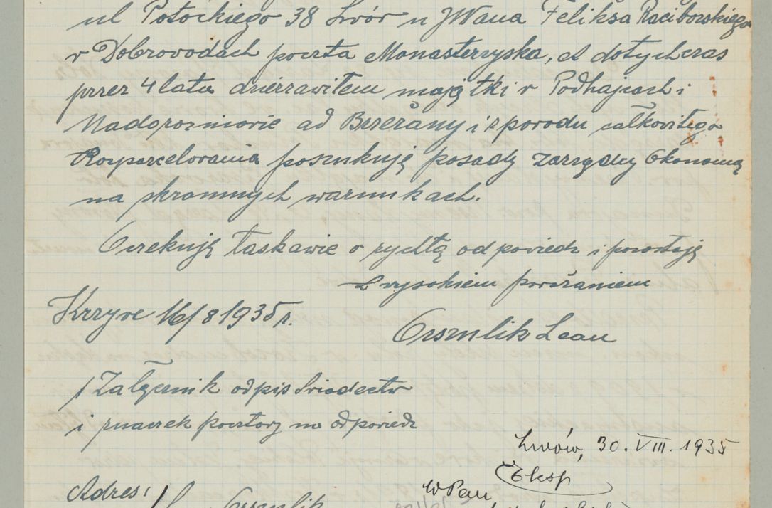 Zdjęcie nr 743 dla obiektu archiwalnego: Korespondencja do Głównego Zarządu Dóbr Arcybiskupich za lata 1921-1938