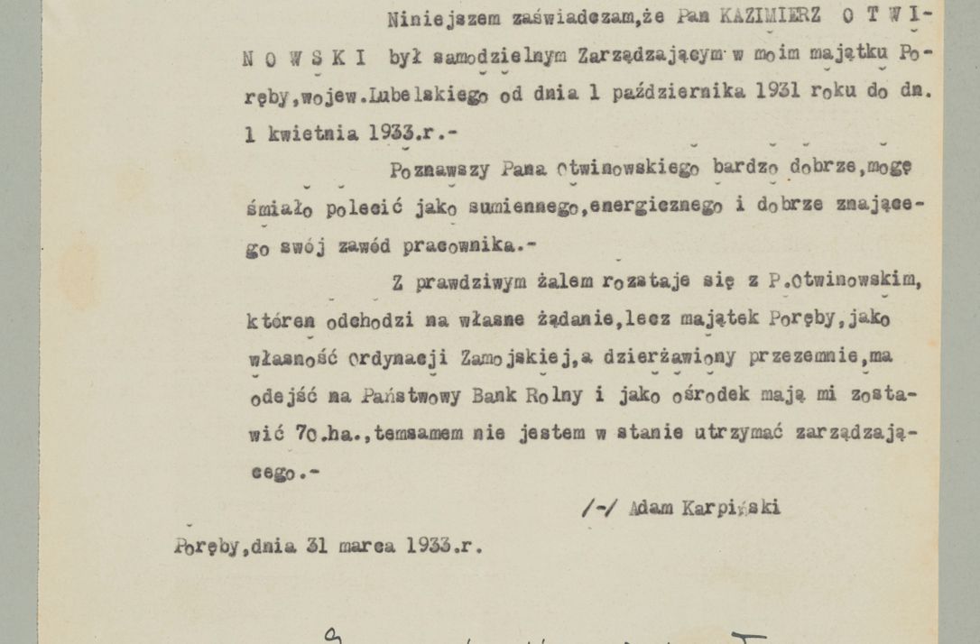Zdjęcie nr 731 dla obiektu archiwalnego: Korespondencja do Głównego Zarządu Dóbr Arcybiskupich za lata 1921-1938