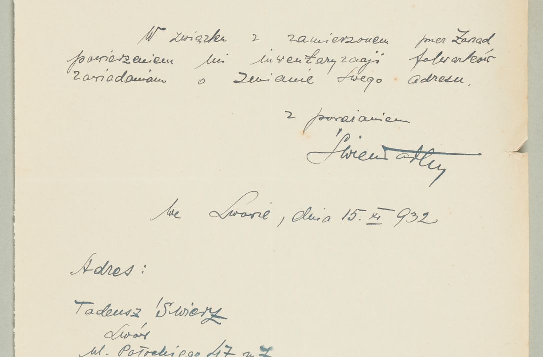Zdjęcie nr 1430 dla obiektu archiwalnego: Korespondencja do Głównego Zarządu Dóbr Arcybiskupich za lata 1921-1938