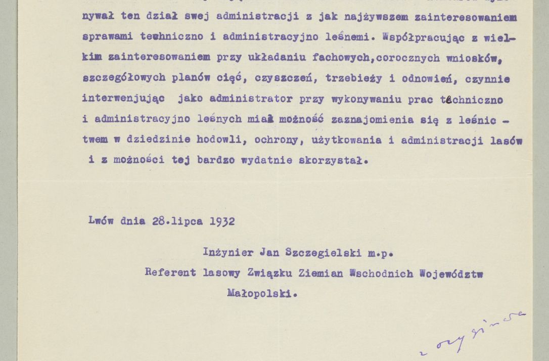 Zdjęcie nr 1420 dla obiektu archiwalnego: Korespondencja do Głównego Zarządu Dóbr Arcybiskupich za lata 1921-1938