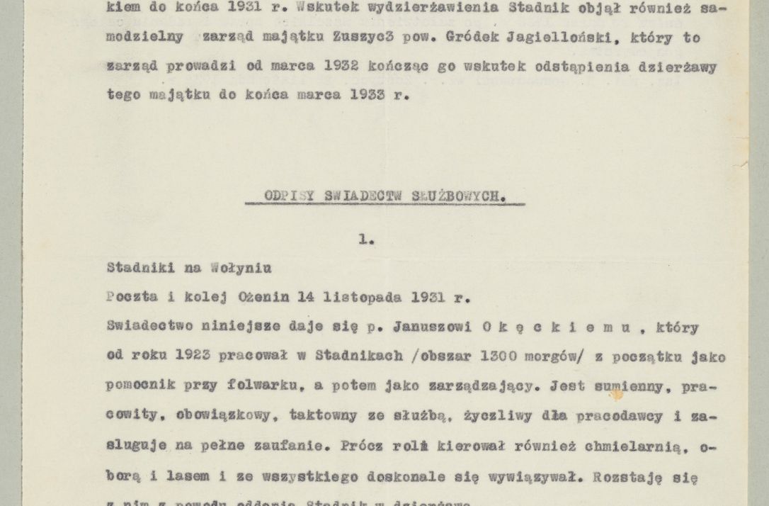 Zdjęcie nr 1416 dla obiektu archiwalnego: Korespondencja do Głównego Zarządu Dóbr Arcybiskupich za lata 1921-1938