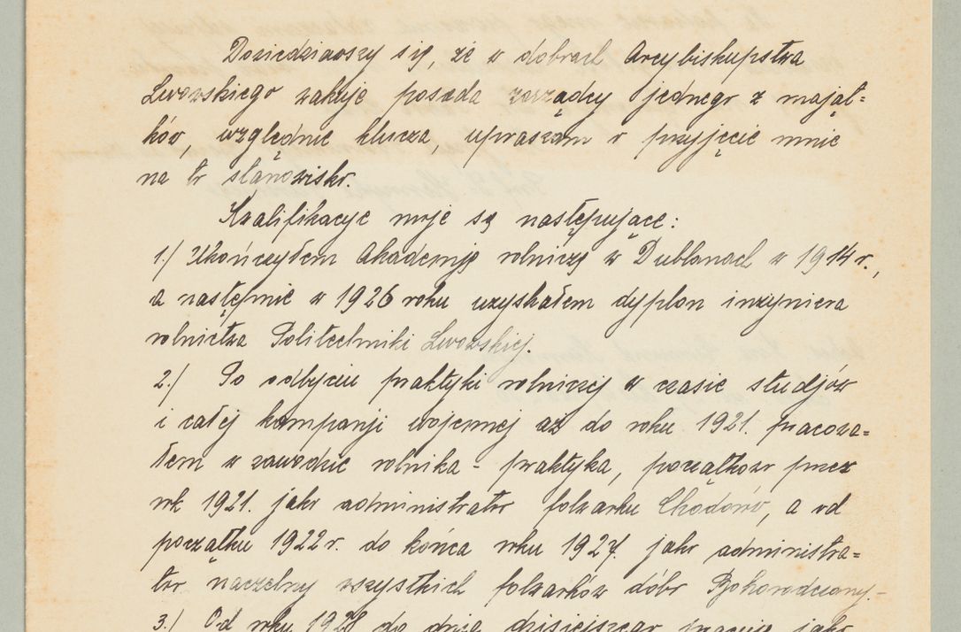 Zdjęcie nr 1396 dla obiektu archiwalnego: Korespondencja do Głównego Zarządu Dóbr Arcybiskupich za lata 1921-1938