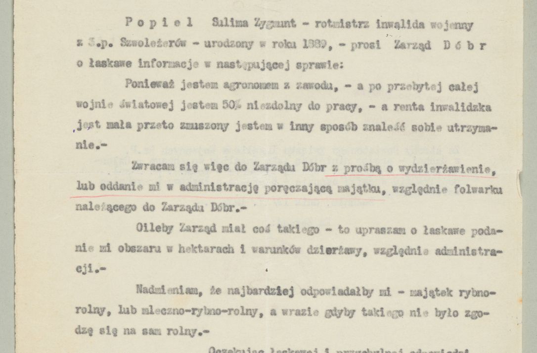 Zdjęcie nr 1344 dla obiektu archiwalnego: Korespondencja do Głównego Zarządu Dóbr Arcybiskupich za lata 1921-1938