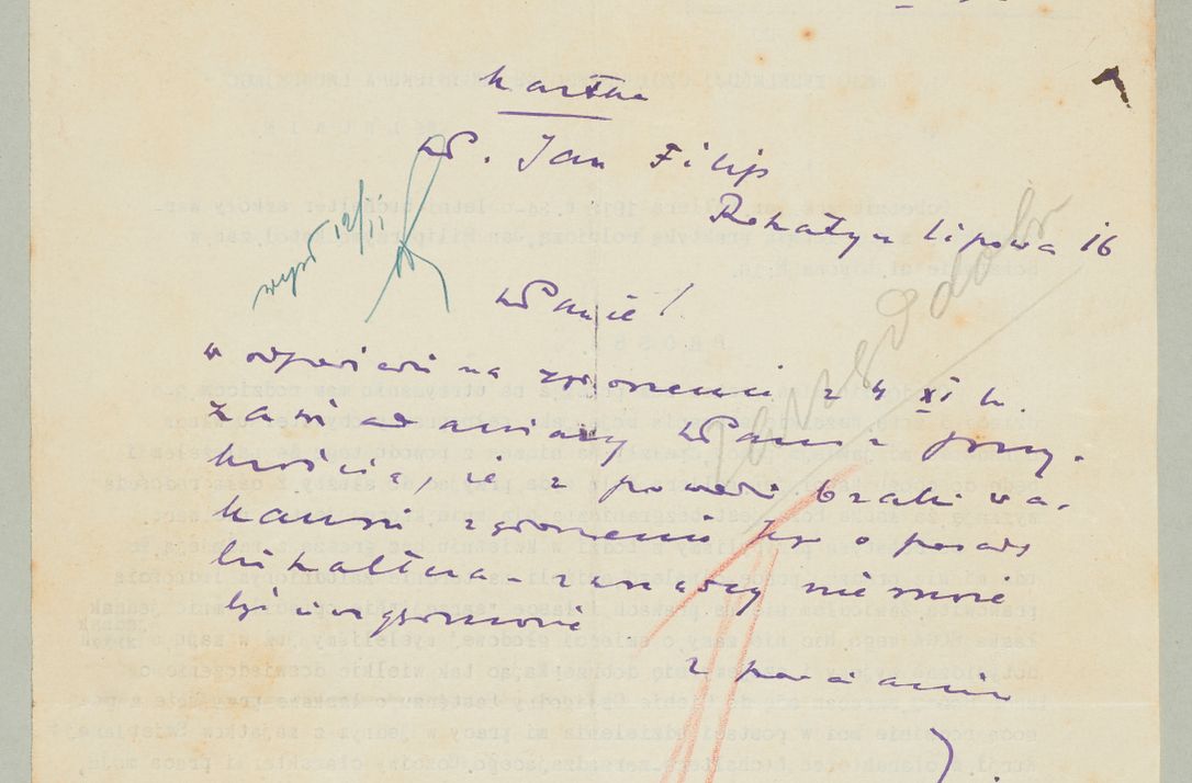 Zdjęcie nr 1300 dla obiektu archiwalnego: Korespondencja do Głównego Zarządu Dóbr Arcybiskupich za lata 1921-1938