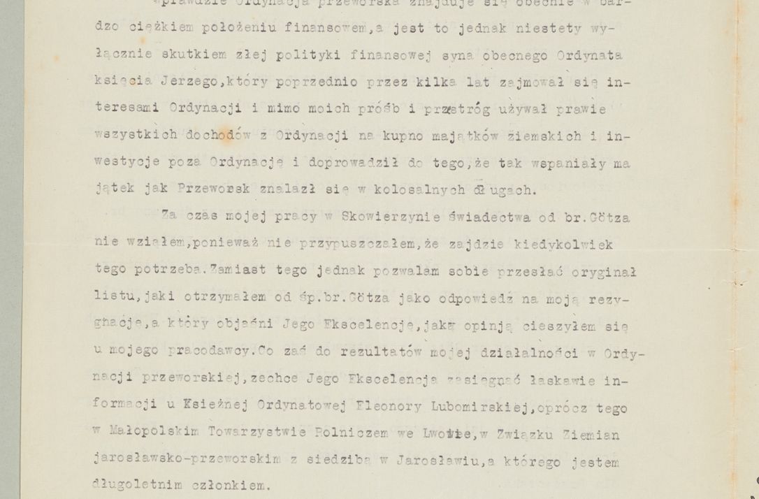 Zdjęcie nr 1279 dla obiektu archiwalnego: Korespondencja do Głównego Zarządu Dóbr Arcybiskupich za lata 1921-1938