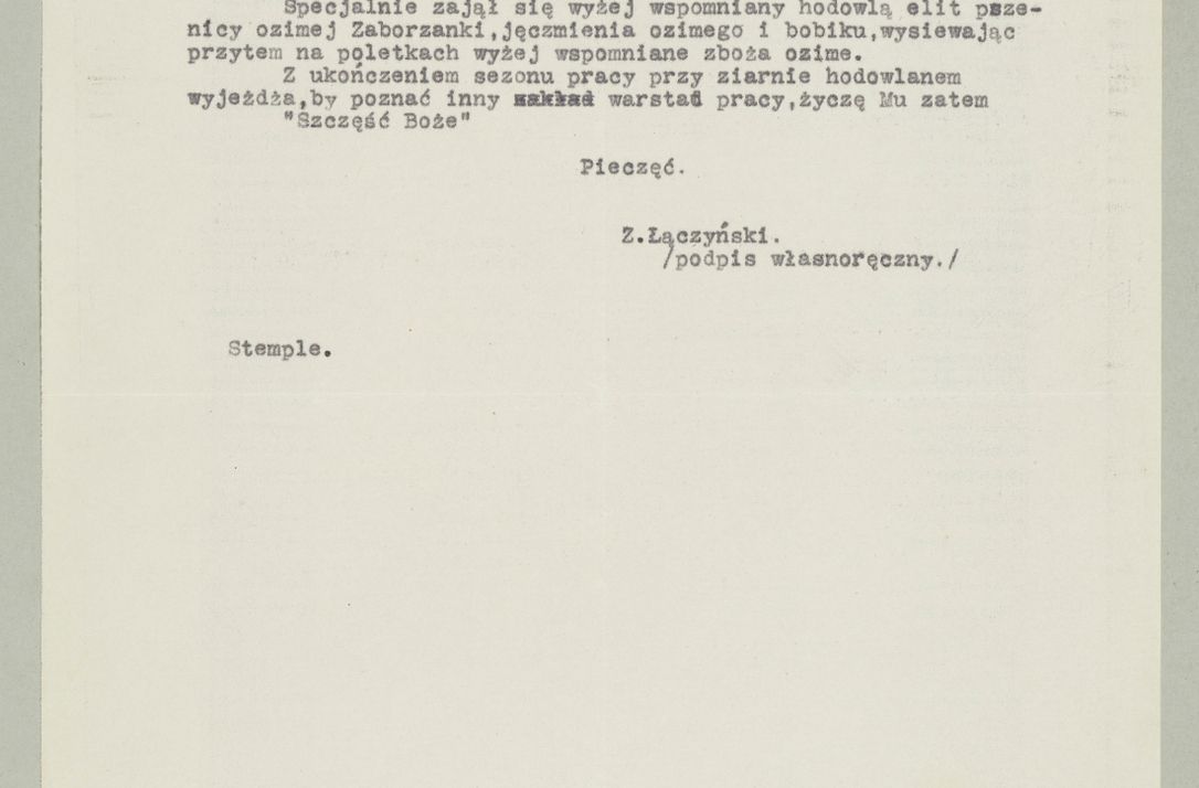 Zdjęcie nr 1258 dla obiektu archiwalnego: Korespondencja do Głównego Zarządu Dóbr Arcybiskupich za lata 1921-1938