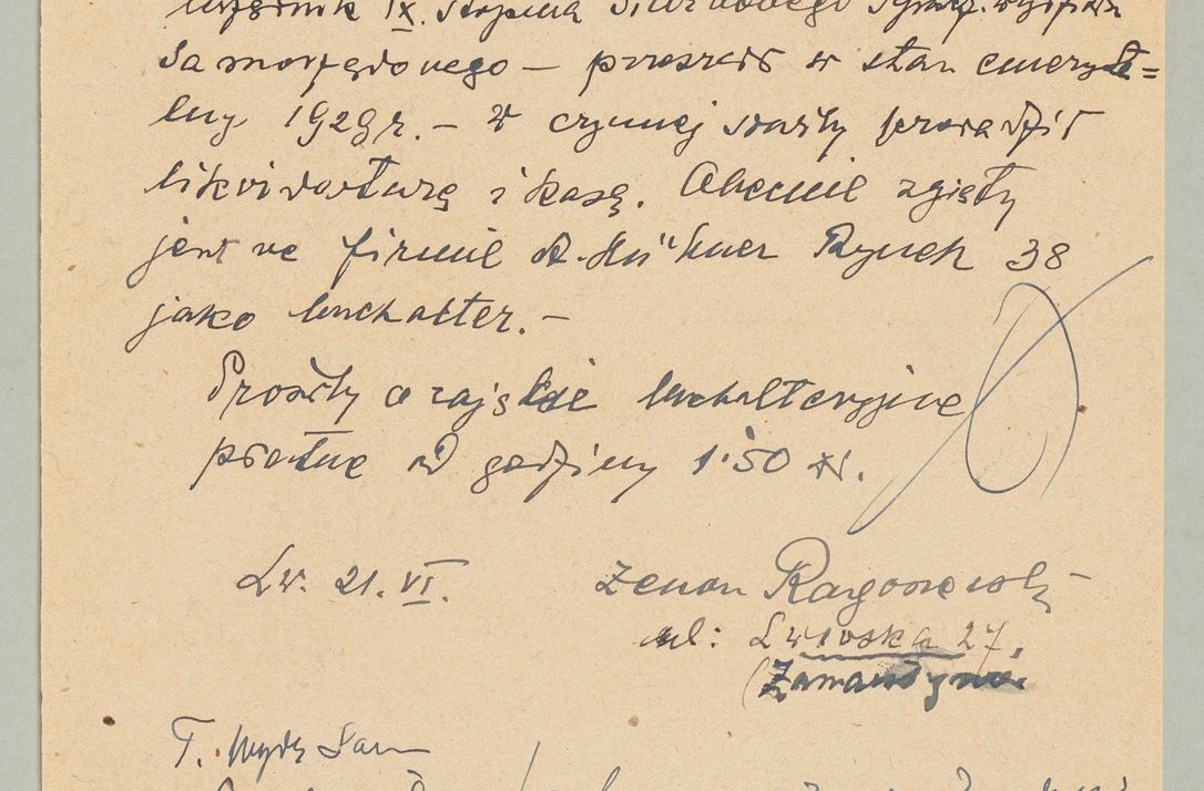 Zdjęcie nr 1254 dla obiektu archiwalnego: Korespondencja do Głównego Zarządu Dóbr Arcybiskupich za lata 1921-1938