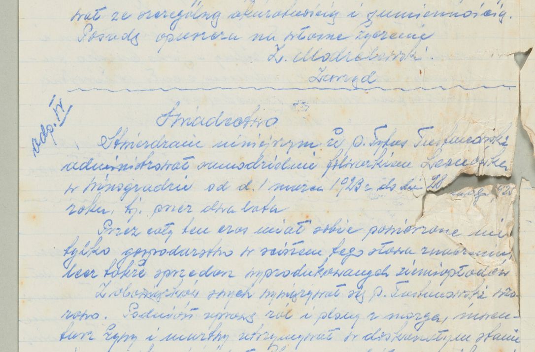 Zdjęcie nr 1229 dla obiektu archiwalnego: Korespondencja do Głównego Zarządu Dóbr Arcybiskupich za lata 1921-1938