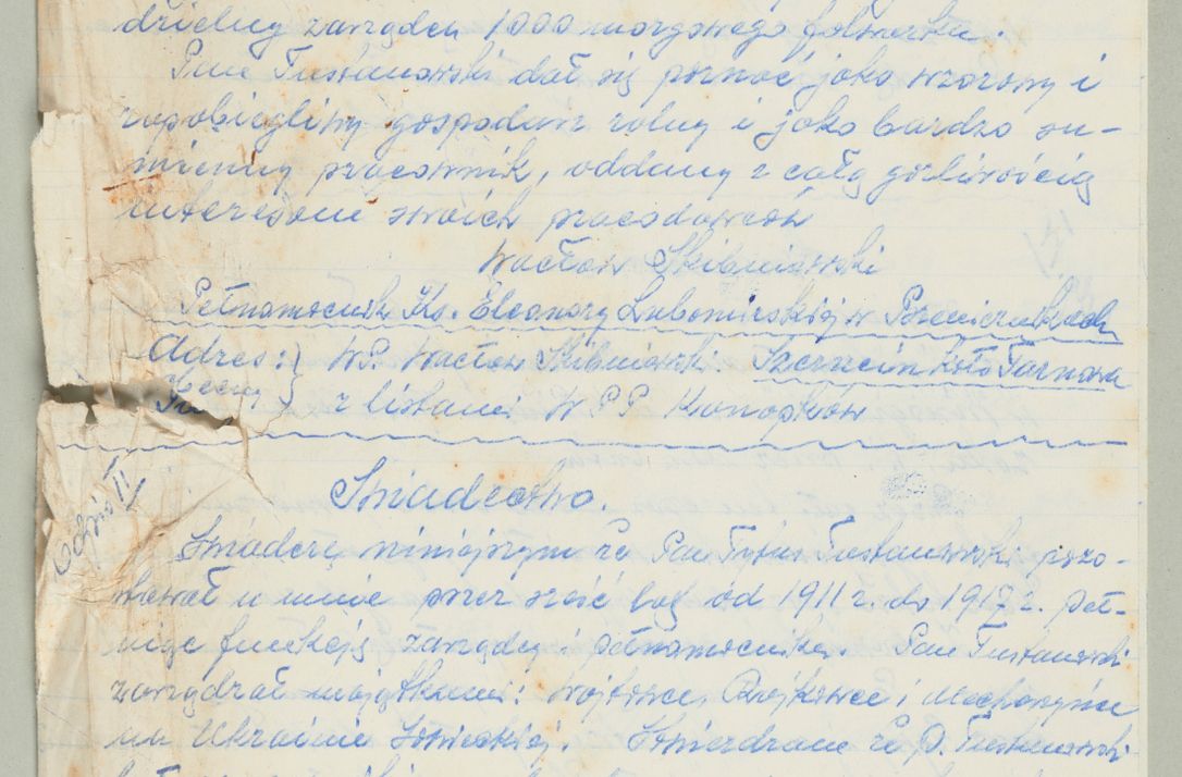 Zdjęcie nr 1228 dla obiektu archiwalnego: Korespondencja do Głównego Zarządu Dóbr Arcybiskupich za lata 1921-1938