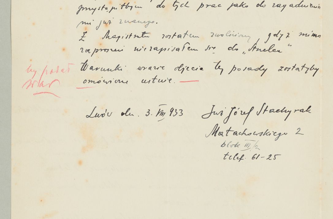 Zdjęcie nr 1224 dla obiektu archiwalnego: Korespondencja do Głównego Zarządu Dóbr Arcybiskupich za lata 1921-1938