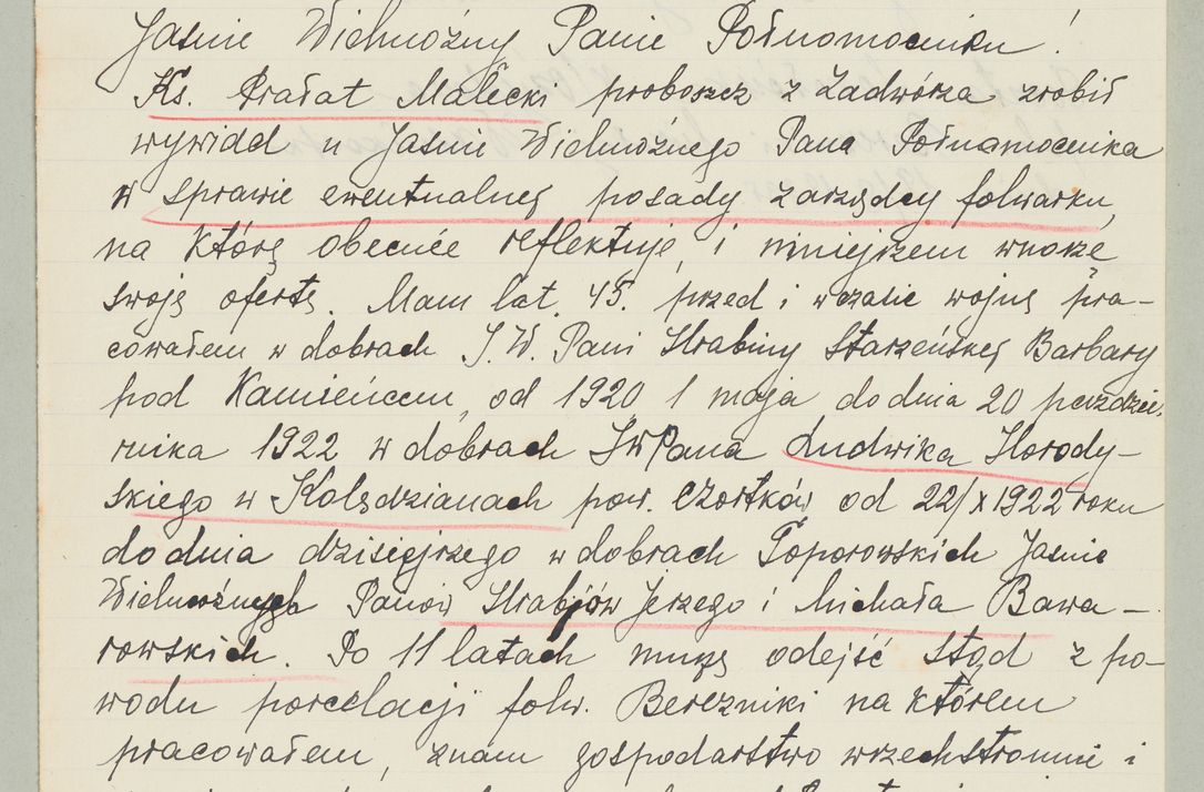 Zdjęcie nr 1199 dla obiektu archiwalnego: Korespondencja do Głównego Zarządu Dóbr Arcybiskupich za lata 1921-1938