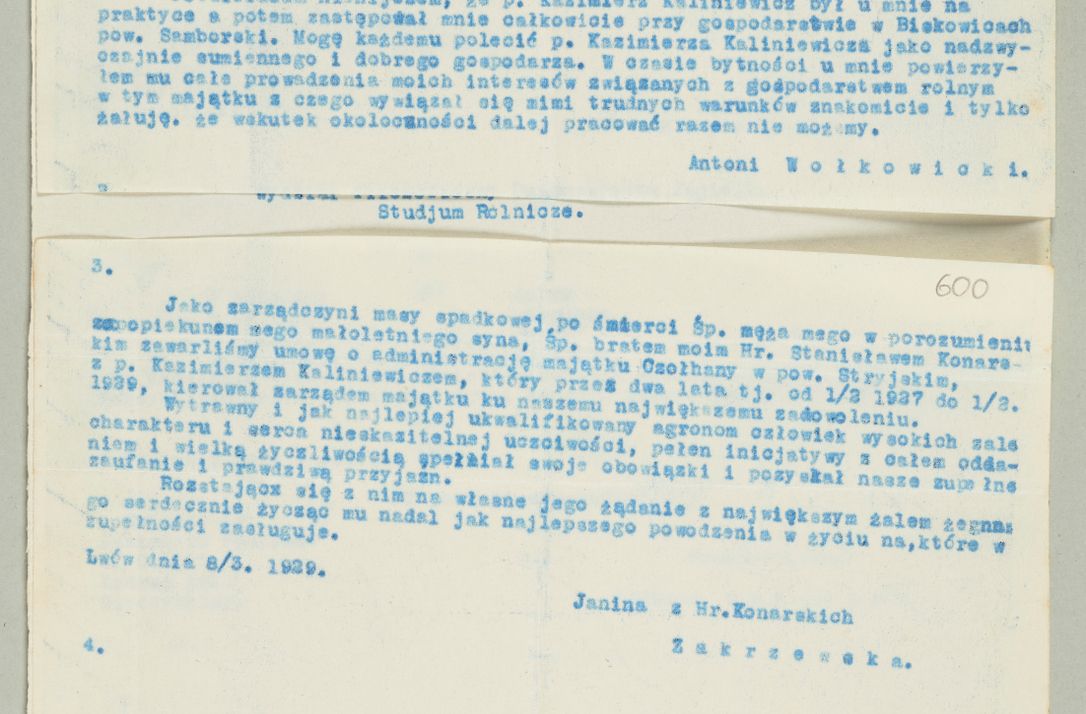 Zdjęcie nr 1179 dla obiektu archiwalnego: Korespondencja do Głównego Zarządu Dóbr Arcybiskupich za lata 1921-1938