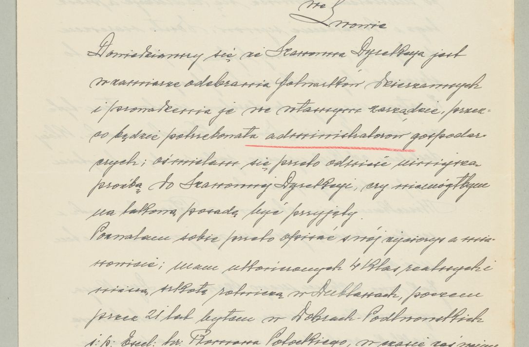 Zdjęcie nr 1158 dla obiektu archiwalnego: Korespondencja do Głównego Zarządu Dóbr Arcybiskupich za lata 1921-1938