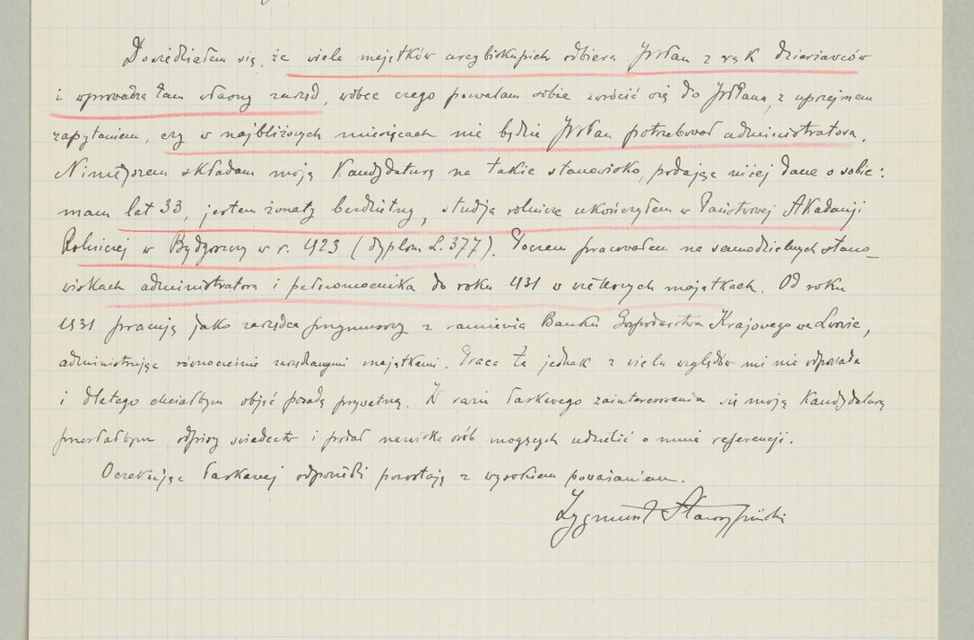 Zdjęcie nr 1132 dla obiektu archiwalnego: Korespondencja do Głównego Zarządu Dóbr Arcybiskupich za lata 1921-1938