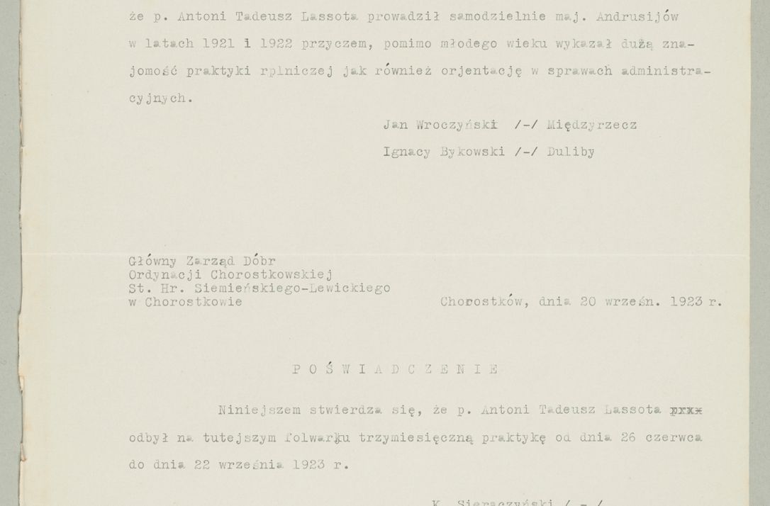 Zdjęcie nr 1130 dla obiektu archiwalnego: Korespondencja do Głównego Zarządu Dóbr Arcybiskupich za lata 1921-1938