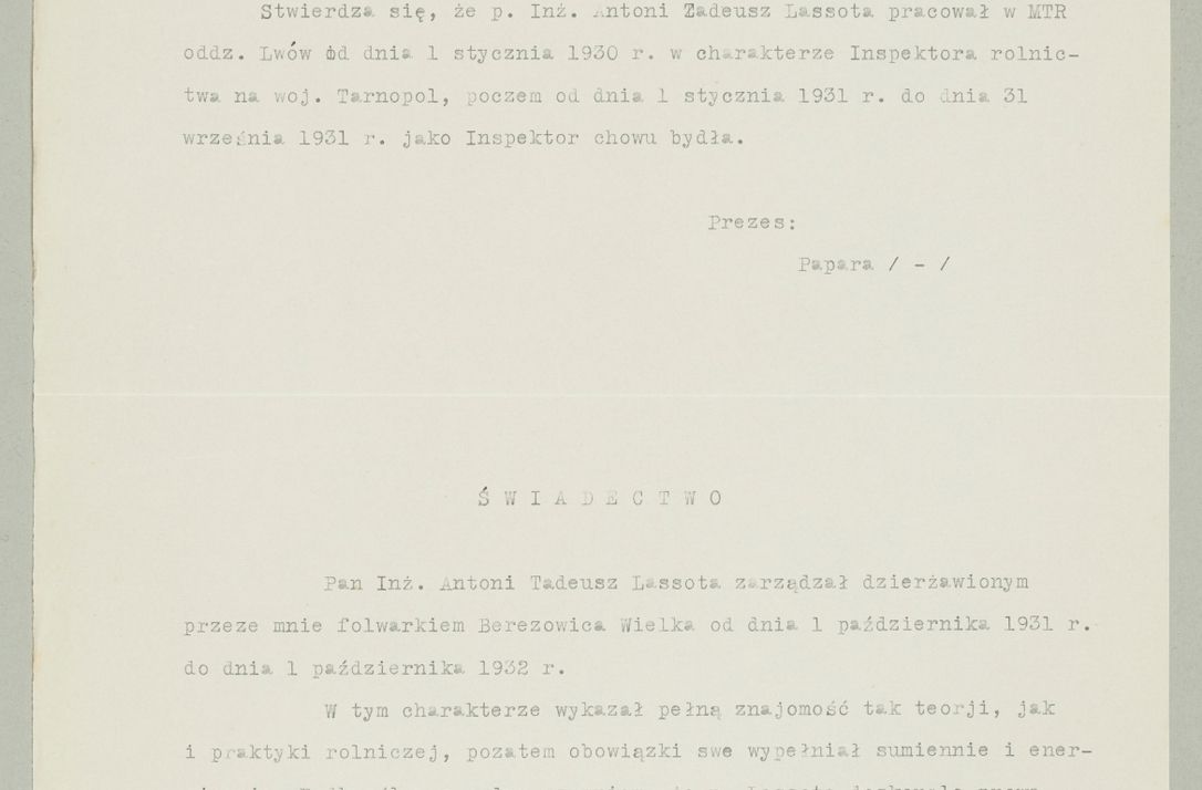 Zdjęcie nr 1126 dla obiektu archiwalnego: Korespondencja do Głównego Zarządu Dóbr Arcybiskupich za lata 1921-1938