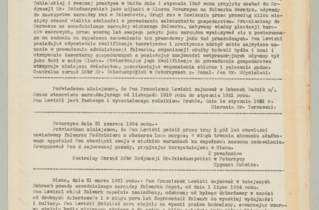 Zdjęcie nr 1045 dla obiektu archiwalnego: Korespondencja do Głównego Zarządu Dóbr Arcybiskupich za lata 1921-1938
